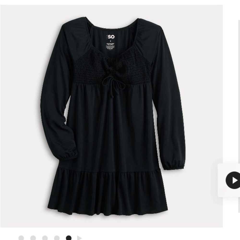 SO Junior front tie skater dress black XXL NWOT